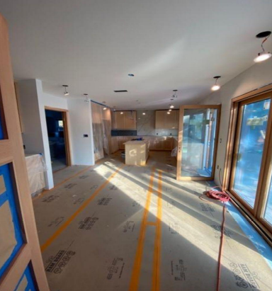 An image of a kitchen remodel in process